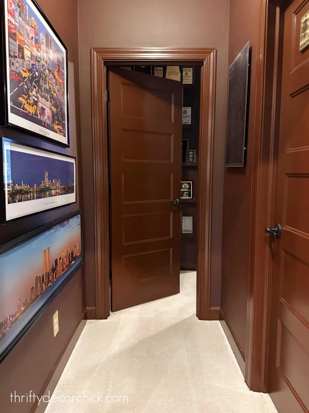 dark wine paint color hallway